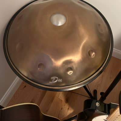 X8 Drums Vintage Series Pro Handpan D Amara Stainless Steel w/ Bag, 9 Notes