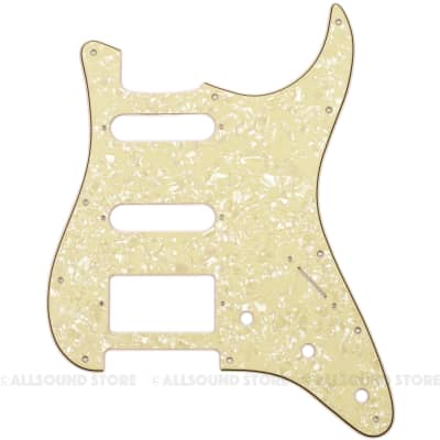 3-ply Cream Pearloid Pickguard for Fender Stratocaster Strat USA MIM HSS /SSH 11-Hole Humbucker