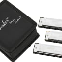 Fender Blues Deluxe Harmonica 3-pack with Case