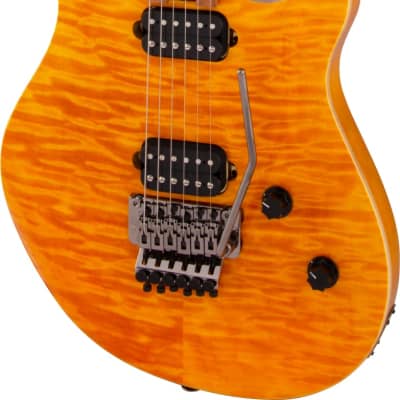 EVH WolfGang Standard Exotic Quilt Baked Maple Fretboard in Transparent Amber for sale