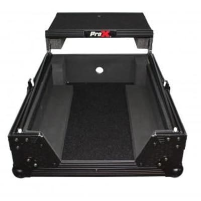 ProX XS-M12LTBL Mixer ATA Flight Hard Case For Large Format 12 Universal Dj Mixer w/Laptop Shelf (Black On Black) (USED) image 1