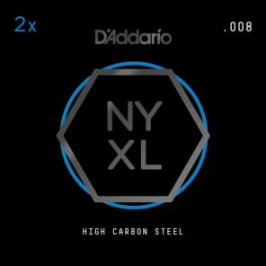 D'Addario NYXL 2-Pack Plain Steel Guitar Strings .008