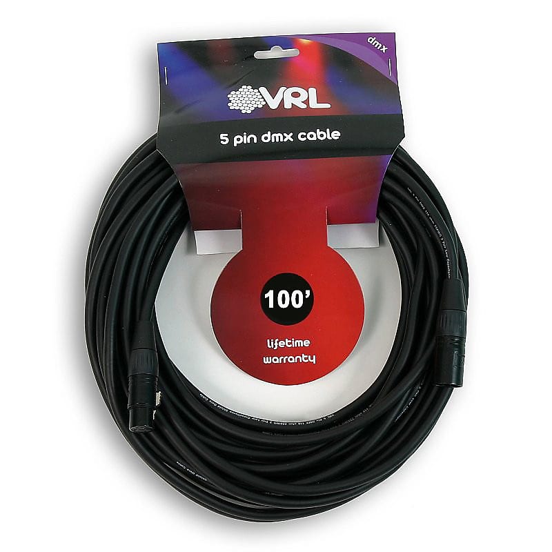 VRL 5 Pin DMX 100' ft Pro Lighting Shielded Cables, LED, Data, Capacitance image 1