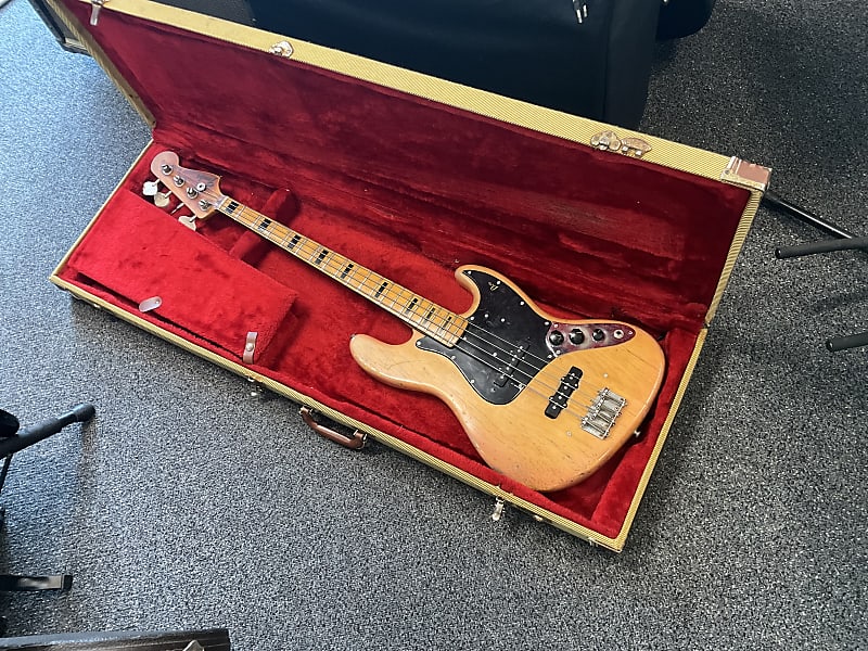 Fender Jazz Bass made in USA( 1973 ) 1972-1974 Maple Neck Pearl Block Inlays in good condition with original hard case and original owners manual image 1