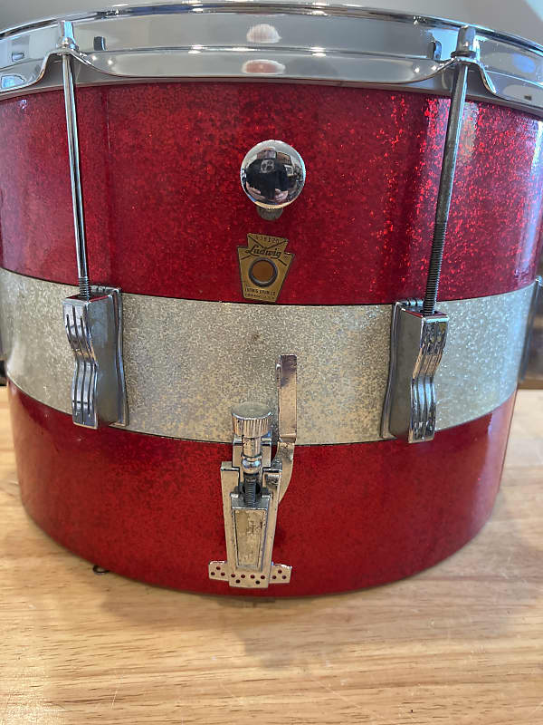 Ludwig keystone badge 15”x12” marching snare 19701980 Red Reverb