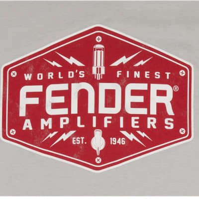 Genuine Fender Guitars Bolt Down Mens Logo T-Shirt - Gray - S, Small image 2