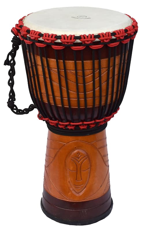 Ecko 50cm Carved Djembe - Light Wood image 1