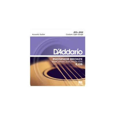 D'Addario EJ26 Phosphor Bronze Acoustic Guitar Strings Custom Light Gauge 11-52 image 2