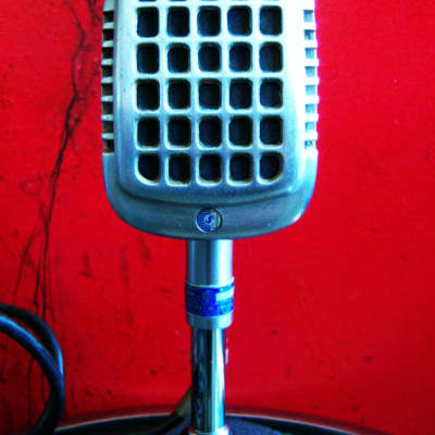 Vintage 1940's Shure 737A crystal super cardioid microphone / retro mod dynamic Satin Chrome w period cable 55 55S 708A # 2 image 4