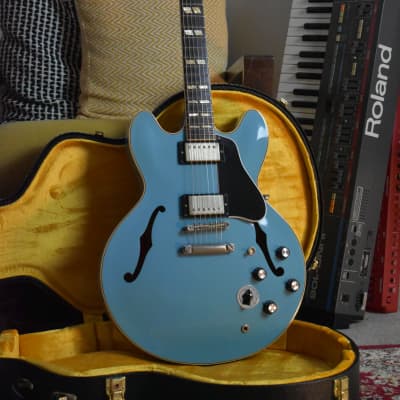 2016 Gibson Memphis Limited 1964 ES-345 Reissue VOS Frost Blue w/OHSC & COA, Mono Varitone, All Original, 7.9lbs image 4
