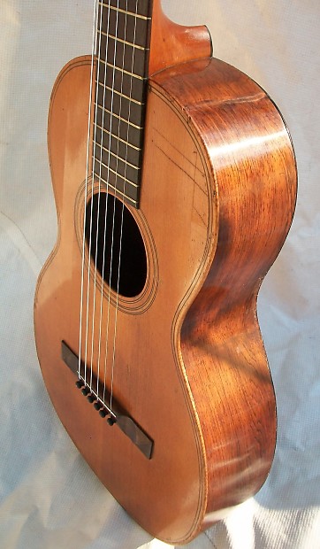 Vintage 1880 s C. Bruno Parlor Guitar With One Piece Brazilian Rosewood Back