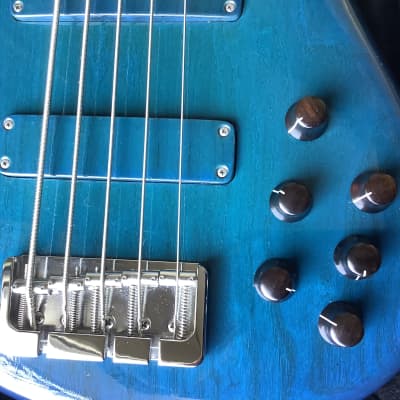 F Bass BN5 Fretted 2008 Transparent Blue image 2