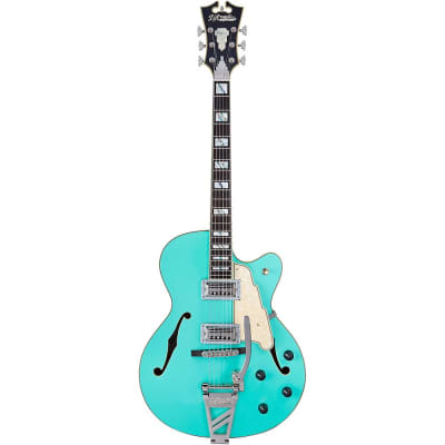 D'Angelico Deluxe Series 175 With TV Jones Humbuckers Limited-Edition Hollowbody Electric Guitar Matte Surf Green image 3