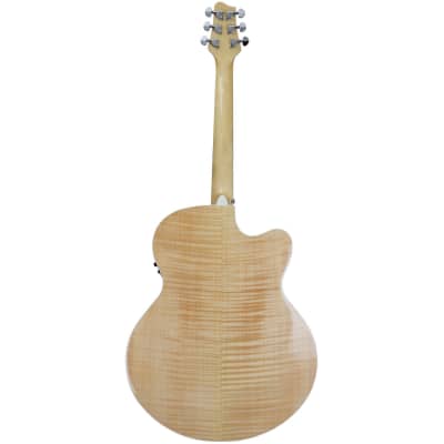 Sawtooth Solid Spruce Top Left-Handed Jumbo Cutaway 6 String Acoustic Electric Guitar with Flame Maple Back and Sides image 3