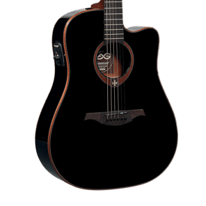 Lag T100DCE-BLK Dreadnought with Electronics Black