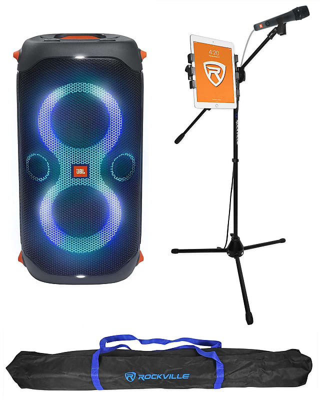 JBL PARTYBOX 110 Karaoke Machine System w/Wired Microphone+Tablet/Mic Stand