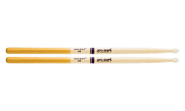 Pro-Mark TXPG5BW Hickory 5B "Pro-Grip" Wood Tip Drum Sticks (Pair) image 1