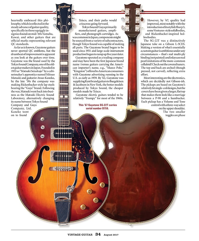 Guyatone SG-22T 1967 Sunburst | Reverb