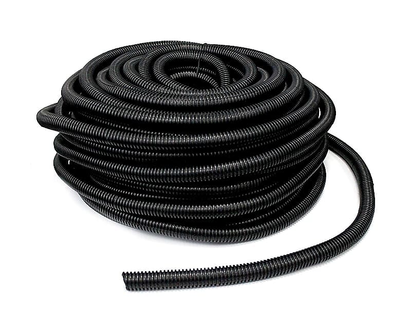 1.5 x 10' BLACK SPLIT LOOM TUBING Wire & Hose Cover Polyethylene Audio  Video