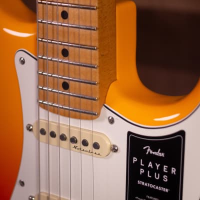 Fender Player Plus Stratocaster, Maple FB, Tequila Sunrise,  Deluxe  Bag image 5