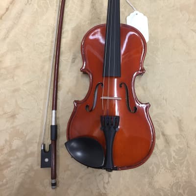 Celestini 1/8 Size (10") Advanced Student Violin Gloss Finish-Real Wood/Ebony-Shop Setup! image 2