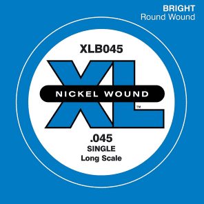 D'Addario XLB045 Nickel Wound Bass Guitar Single String Long Scale .045