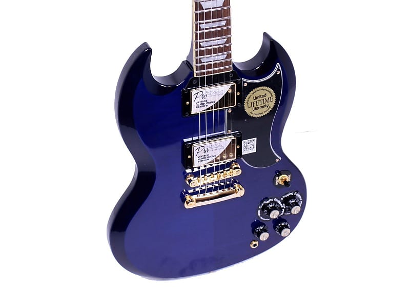 Epiphone G400 Deluxe PRO Flame Top Trans Blue Electric