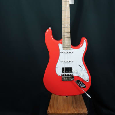 Eklien/Flaxwood Fiesta Klein Red Strat Guitar Bild 12