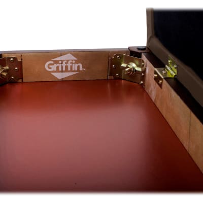 GRIFFIN Brown Leather Piano Bench Wood Keyboard Seat Music Storage Guitar Stool image 7