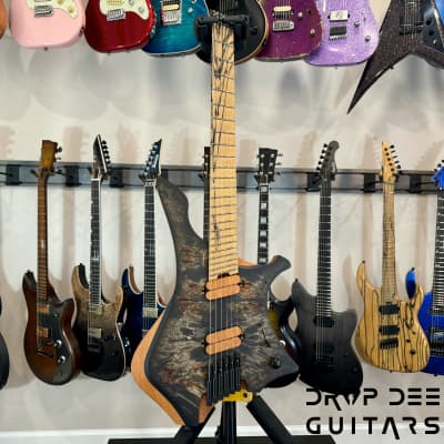 Ronciswall Vapor 6 Multiscale Headless Electric Guitar w/ Bag-Charcoal Black image 2