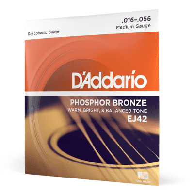 D'Addario EJ42 Phosphor Bronze Resophonic 16-56 Guitar Strings image 4