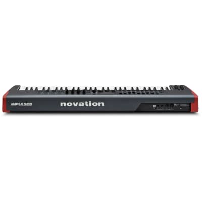 Novation Impulse 61 USB-MIDI Keyboard Controller, 61 Keys Bundle with Auray FP-P1L Sustain Pedal and 10' MIDI-MIDI Cable image 3