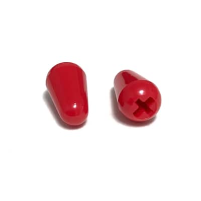 Stratocaster Lever Switch Tip Knobs Red 2pcs Fits US & Metric image 1