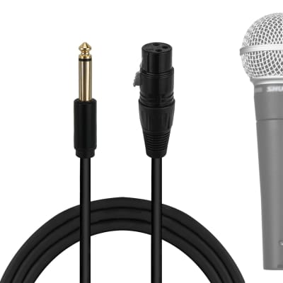 For Creators 6.35 Mm (1/4 Inch) To Xlr Female Microphone Cable 6.6 Ft / 200 Cm, Compatible With Shure Sm58, Sm57, Sm48, Sm7B, Mv7, Pga48, Pga58, Beta 58A Balanced Mic Cord (Black)