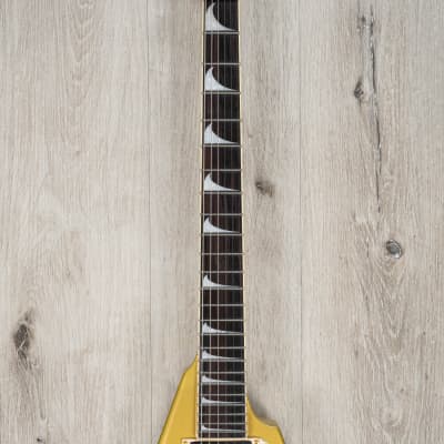 ESP LTD KH-V Kirk Hammett Signature Guitar, Ebony Fretboard, Metallic Gold image 4