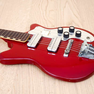 1960s Teisco MJ-2L Vintage Electric Guitar Japan, Guyatone Pickups image 10