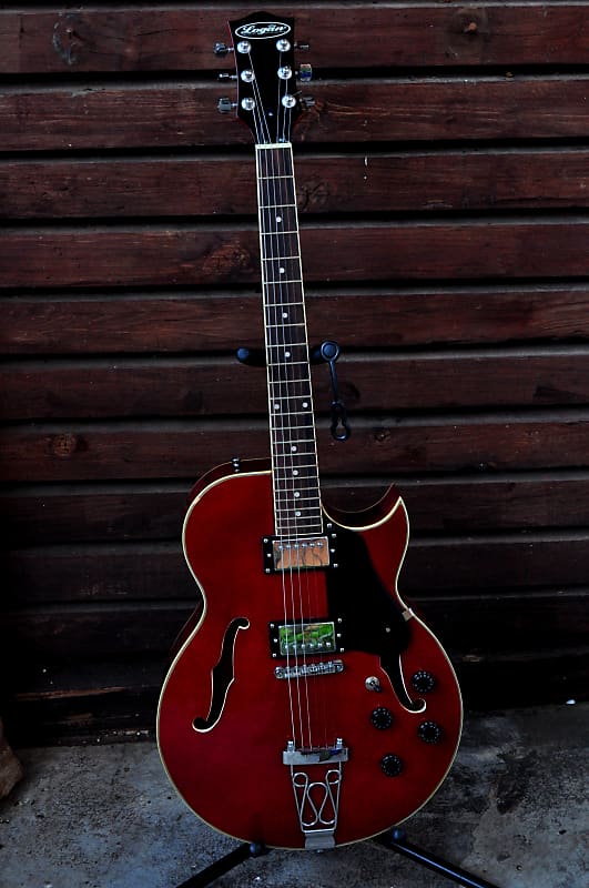Logan 375 copy cherry handmade luthier guitar image 1