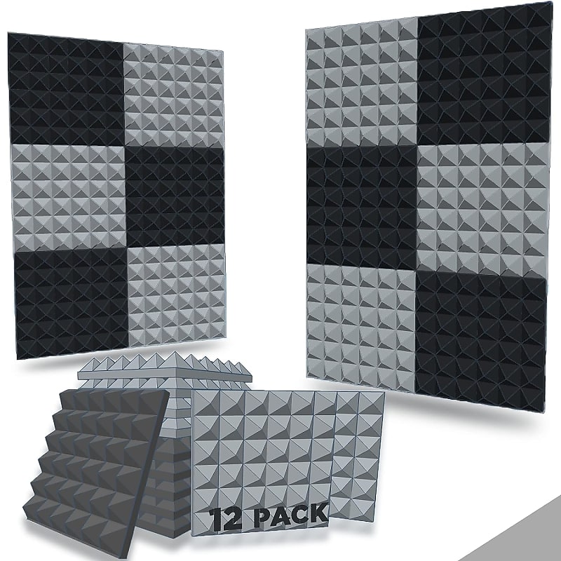 Acoustic Sound Foam Panels, 2" X 12" X 12" Soundproof Wall Reverb