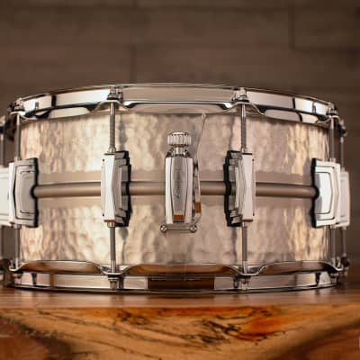LUDWIG 14 X 6.5 LA405K ACROPHONIC HAMMERED ALUMINIUM SNARE DRUM, LIMITED EDITION image 3
