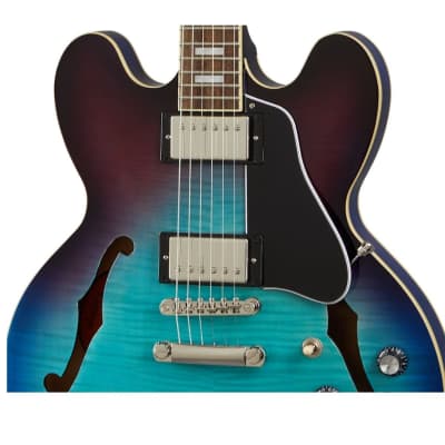 Epiphone ES-335 Figured Semi-Hollow Body Electric Guitar (Blueberry Burst) image 5