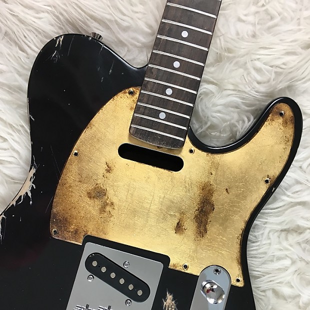 Pickguard Fender Telecaster style GOLD LEAF metallic RELIC Reverb