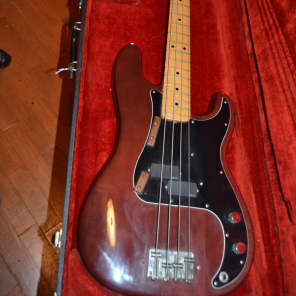 vintage 1970's fender precision bass guitar, has been modded. image 17