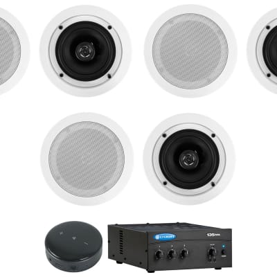 Crown 135MA Amplifier+(6) 5.25" Ceiling Speakers+Smart Wifi Streaming Receiver image 1