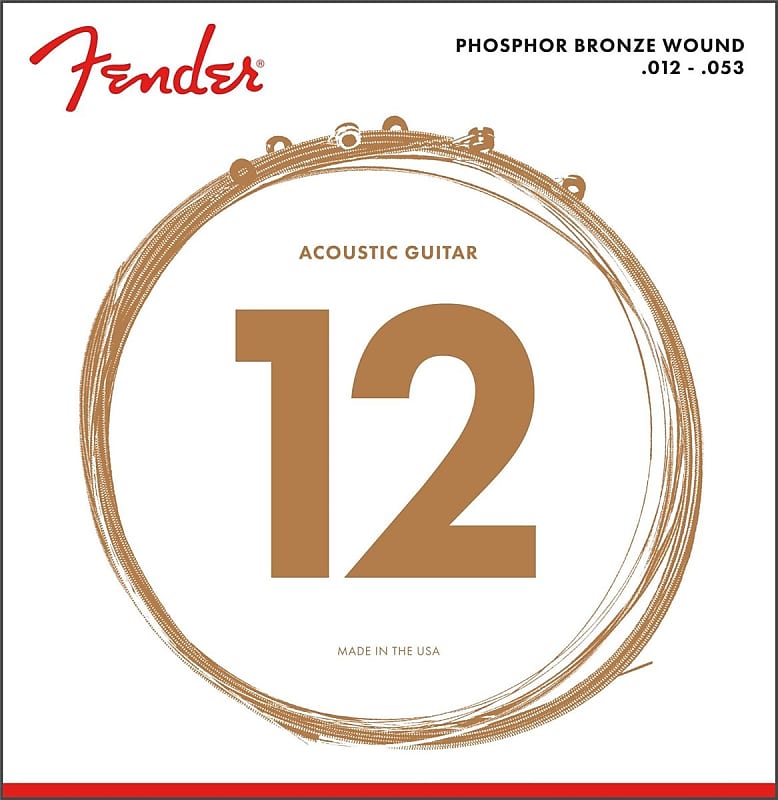 Fender 12s Phosphor Bronze Acoustic Guitar Strings 0.12-0.53 image 1