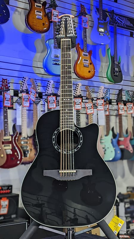 Ovation Timeless Balladeer Deep Contour 12-string Acoustic-Electric Guitar - Black Auth Deal! 464 image 1