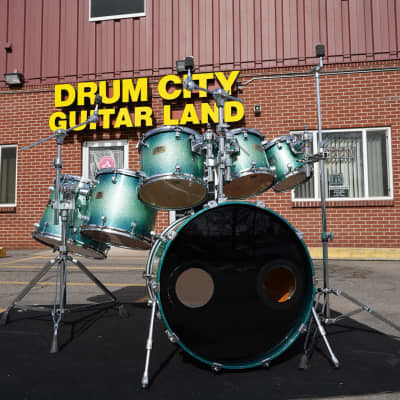 Yamaha/ Japan 30th Anniversary Maple Custom blue green burst lqr. / Hanging Toms hdw. Everything in picture image 5