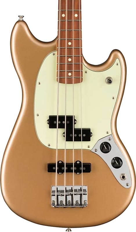 Fender Player Mustang Bass PJ Bass Guitar, Pau Ferro Fretboard, Firemist Gold image 1