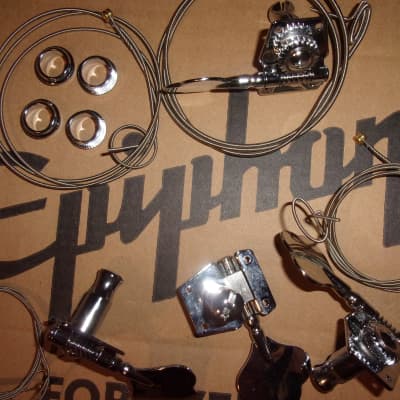 Lot of Epiphone SG Bass Guitar E1 Cloverleaf Chrome Bass Tuners 2 + 2 and set of Strings for sale