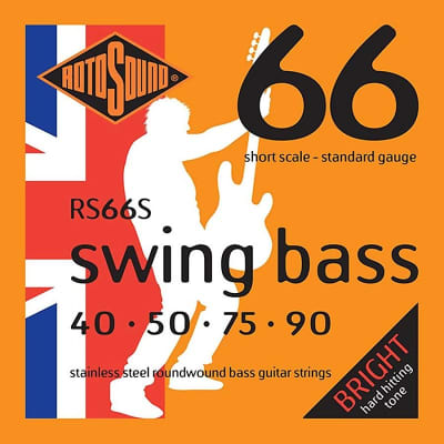 Rotosound RS66S 4 String Swing Bass Standard Stainless Steel Short Scale Strings 40-90 for sale