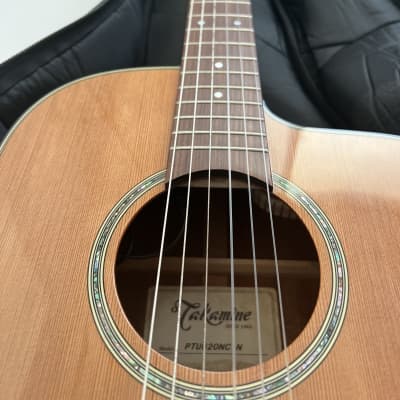 Takamine Classical Cutaway Acoustic Guitar with preamp, electric-profile slim neck image 23